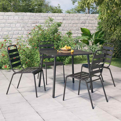 vidaXL 5 Piece Garden Dining Set Anthracite Steel