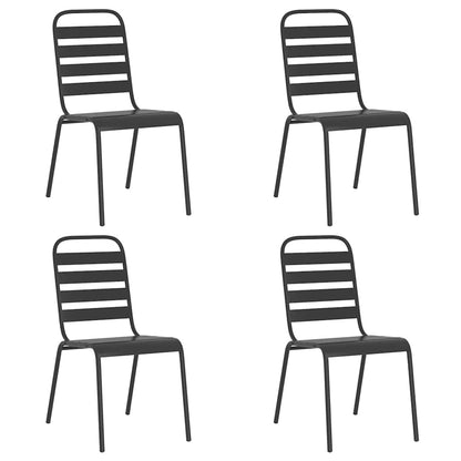 vidaXL 5 Piece Garden Dining Set Anthracite Steel