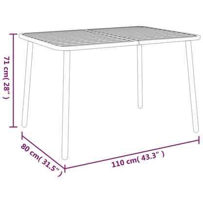vidaXL 7 Piece Garden Dining Set Anthracite Steel