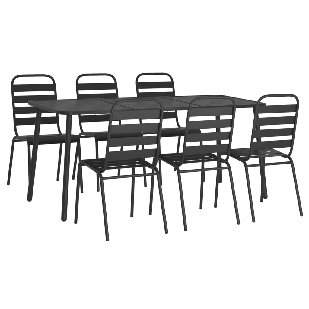 vidaXL Garden Dining Set | Anthracite | Steel | Medium | Stackable