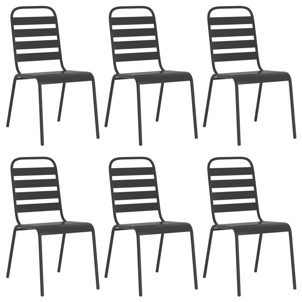 vidaXL Garden Dining Set | Anthracite | Steel | Medium | Stackable