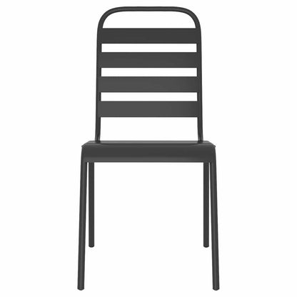 vidaXL 7 Piece Garden Dining Set Anthracite Steel