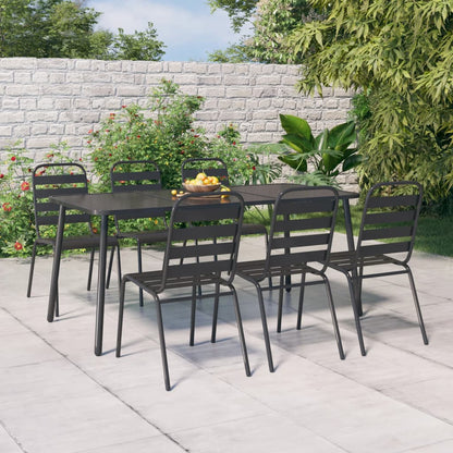 vidaXL Garden Dining Set | Anthracite | Steel | Medium | Stackable