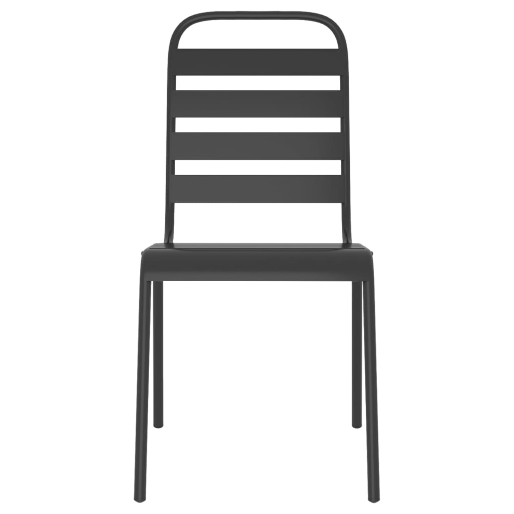 vidaXL Garden Dining Set | Anthracite | Powder-Coated Steel | Large | Stackable