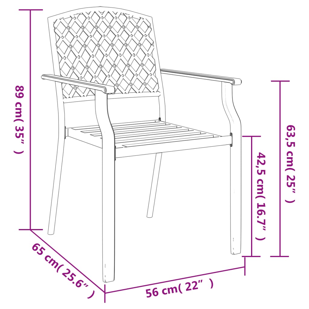 vidaXL 3 Piece Garden Dining Set Anthracite Steel
