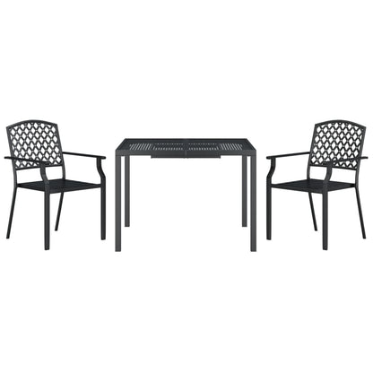 vidaXL 3 Piece Garden Dining Set Anthracite Steel