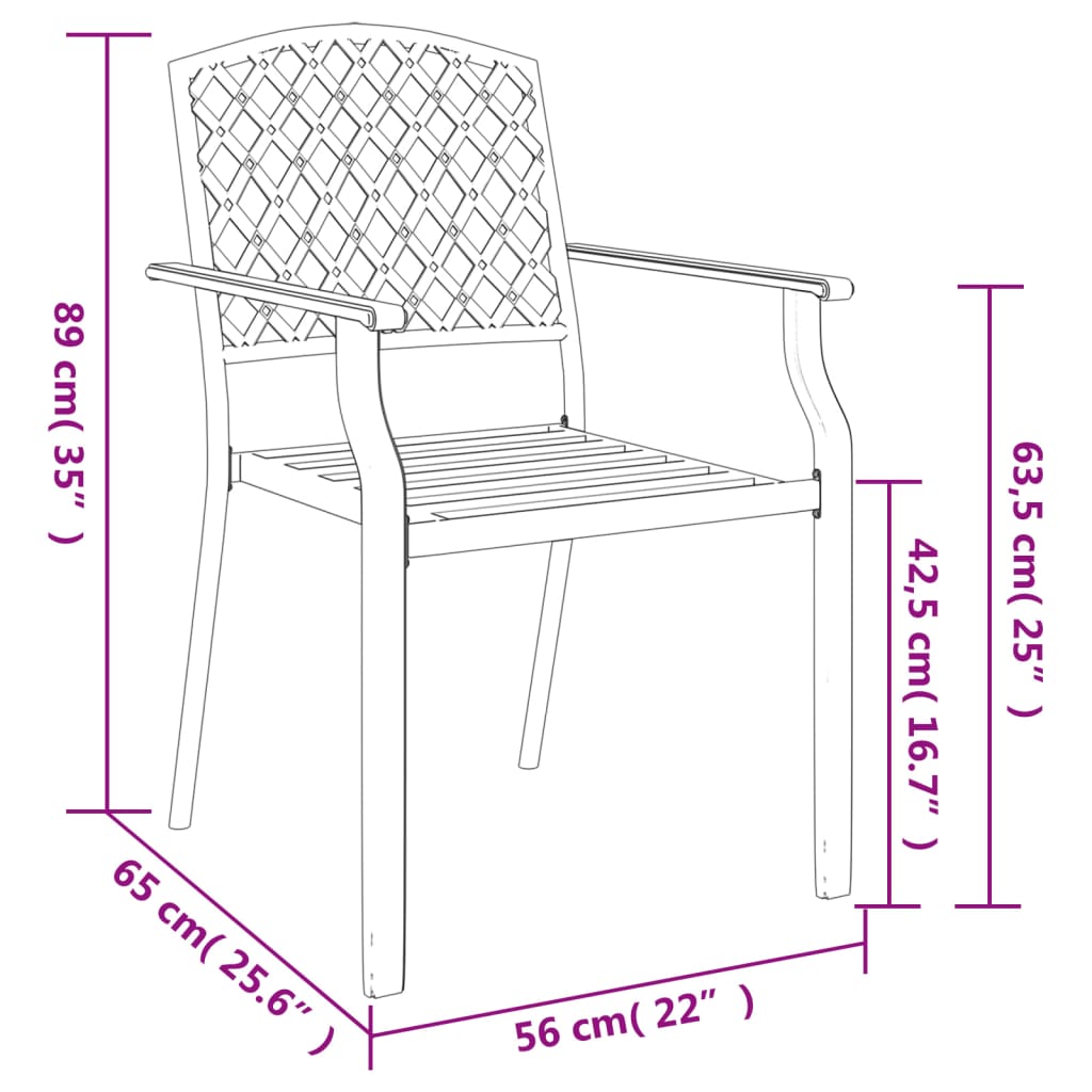vidaXL 3 Piece Garden Dining Set Anthracite Steel