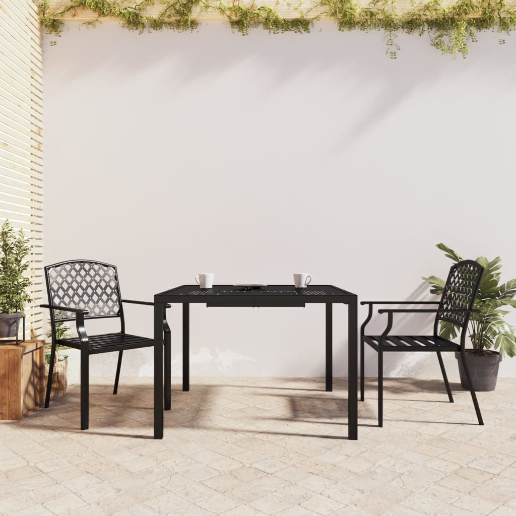 vidaXL 3 Piece Garden Dining Set Anthracite Steel