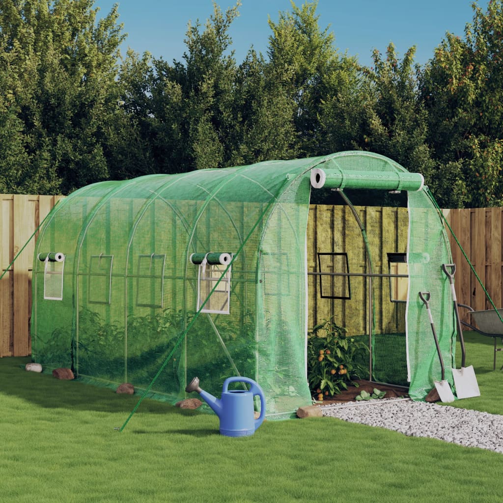 vidaXL Greenhouse with Steel Frame Green 8 m² 4x2x2 m