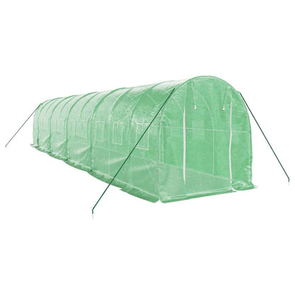 vidaXL Greenhouse with Steel Frame Green 20 m² 10x2x2 m