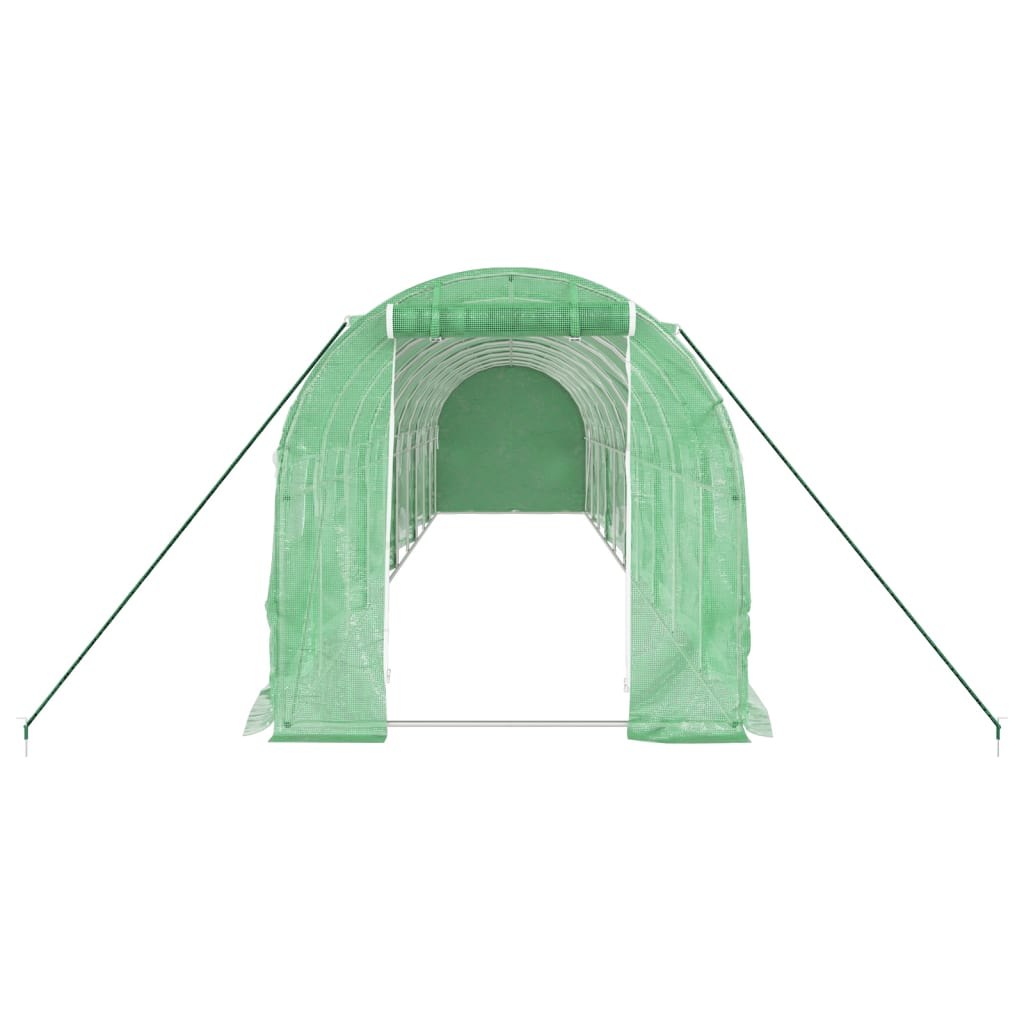 vidaXL Greenhouse with Steel Frame Green 20 m² 10x2x2 m