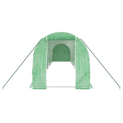 vidaXL Greenhouse with Steel Frame Green 20 m² 10x2x2 m