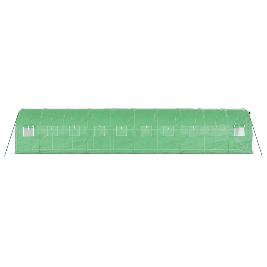vidaXL Greenhouse with Steel Frame Green 20 m² 10x2x2 m