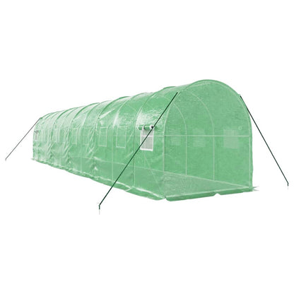 vidaXL Greenhouse with Steel Frame Green 20 m² 10x2x2 m