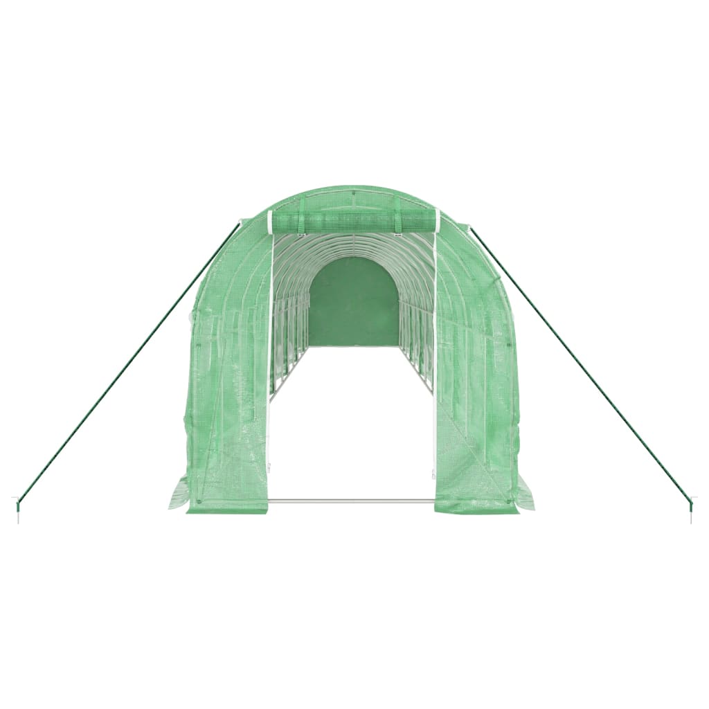 vidaXL Greenhouse with Steel Frame Green 24 m² 12x2x2 m