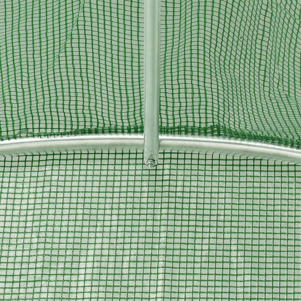 vidaXL Greenhouse with Steel Frame Green 28 m² 14x2x2 m
