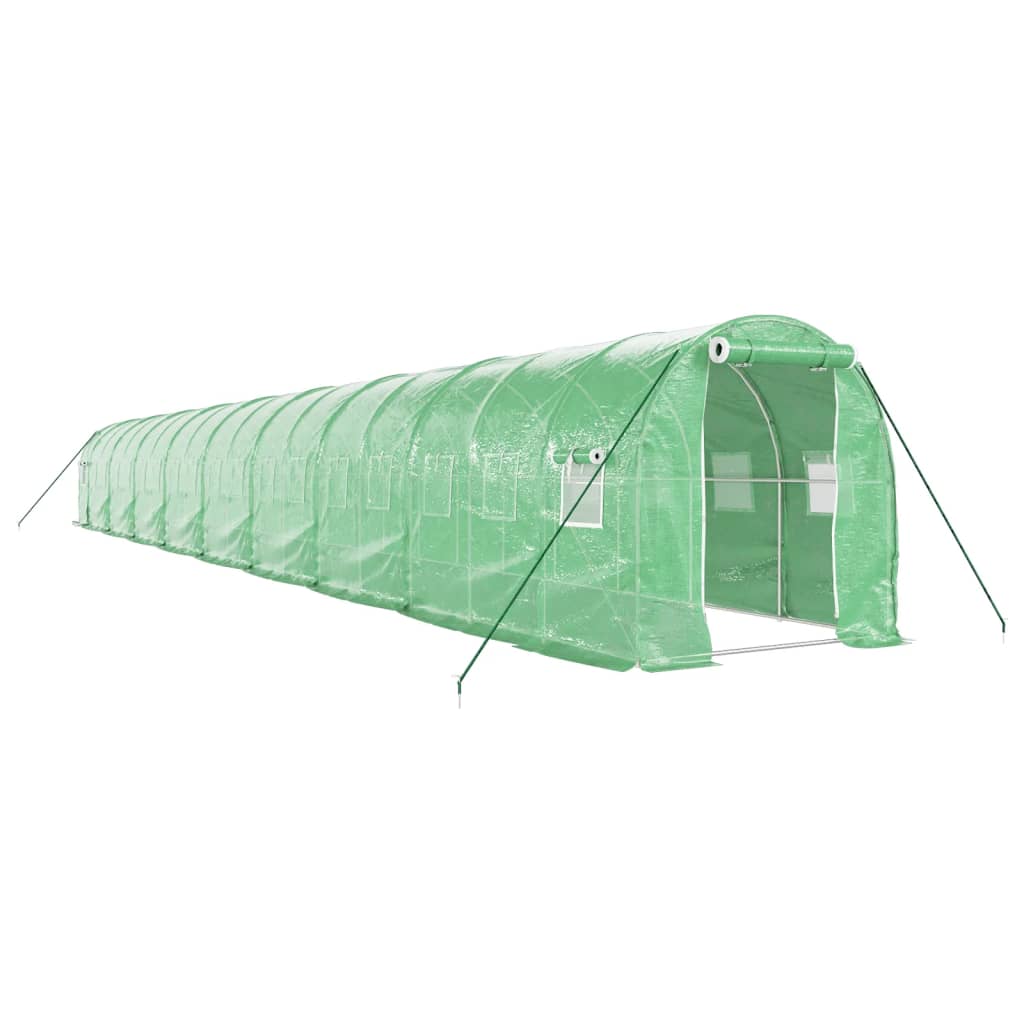 vidaXL Greenhouse with Steel Frame Green 36 m² 18x2x2 m