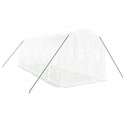 vidaXL Greenhouse with Steel Frame White 12 m² 6x2x2 m