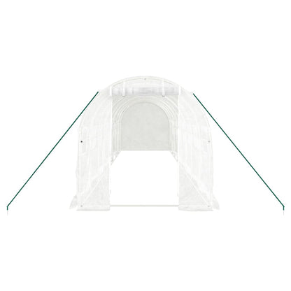 vidaXL Greenhouse with Steel Frame White 16 m² 8x2x2 m