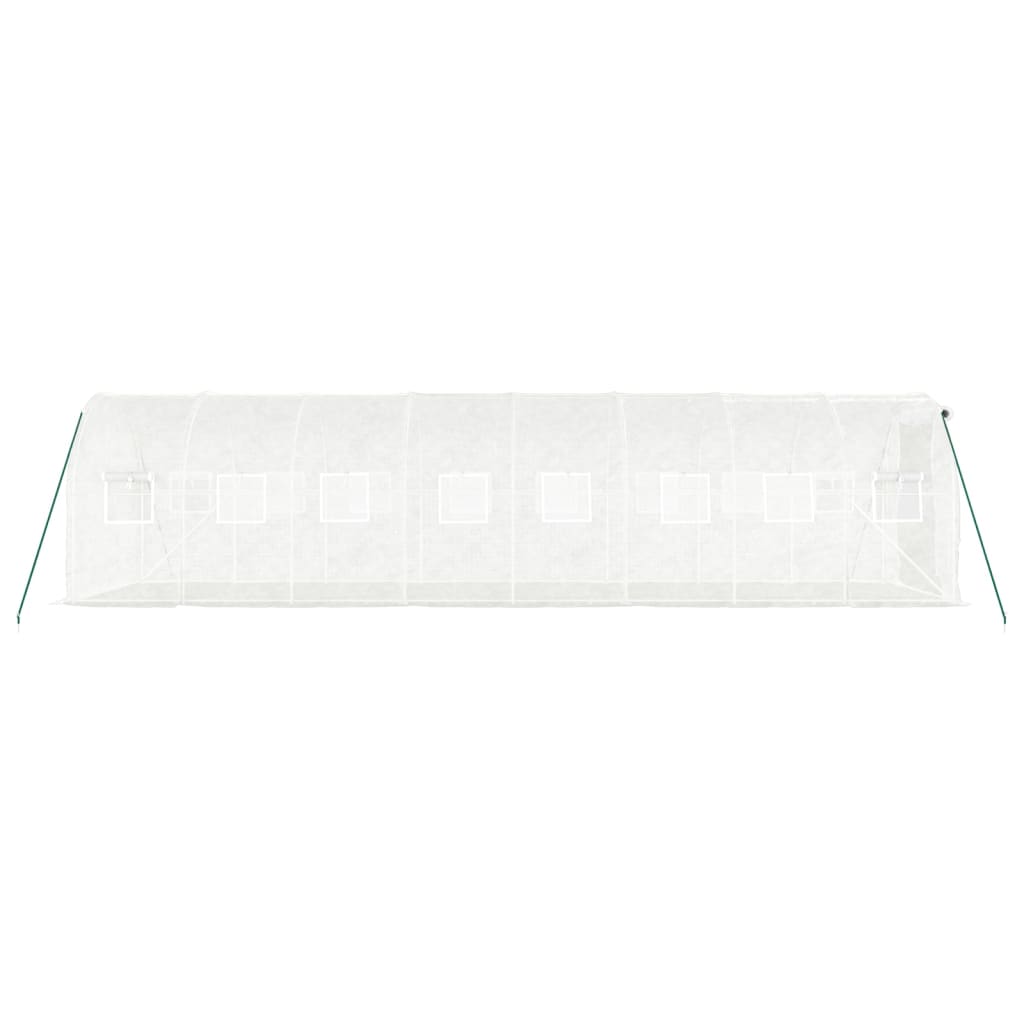 vidaXL Greenhouse with Steel Frame White 16 m² 8x2x2 m
