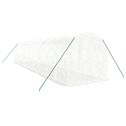 vidaXL Greenhouse with Steel Frame White 20 m² 10x2x2 m