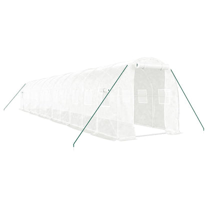 vidaXL Greenhouse with Steel Frame White 24 m² 12x2x2 m