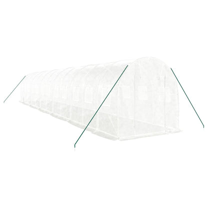 vidaXL Greenhouse with Steel Frame White 24 m² 12x2x2 m