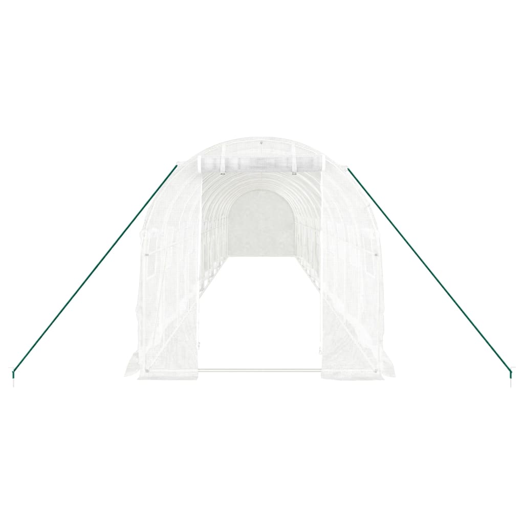 vidaXL Greenhouse with Steel Frame White 24 m² 12x2x2 m