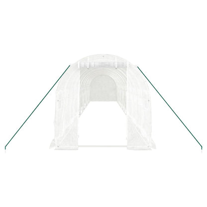 vidaXL Greenhouse with Steel Frame White 24 m² 12x2x2 m