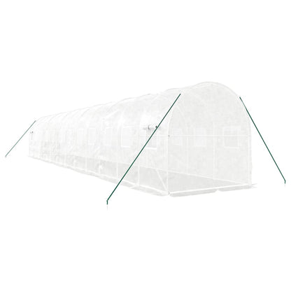 vidaXL Greenhouse with Steel Frame White 24 m² 12x2x2 m