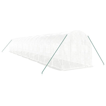 vidaXL Greenhouse with Steel Frame White 28 m² 14x2x2 m
