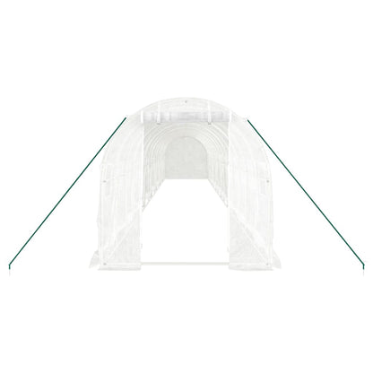 vidaXL Greenhouse with Steel Frame White 28 m² 14x2x2 m