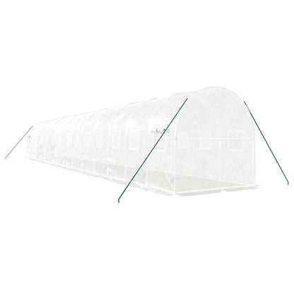 vidaXL Greenhouse with Steel Frame White 28 m² 14x2x2 m
