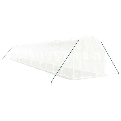 vidaXL Greenhouse with Steel Frame White 32 m² 16x2x2 m