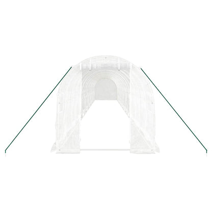 vidaXL Greenhouse with Steel Frame White 32 m² 16x2x2 m