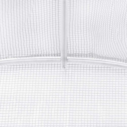 vidaXL Greenhouse with Steel Frame White 32 m² 16x2x2 m