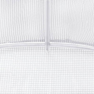 vidaXL Greenhouse with Steel Frame White 32 m² 16x2x2 m