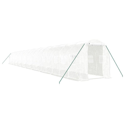vidaXL Greenhouse with Steel Frame White 40 m² 20x2x2 m