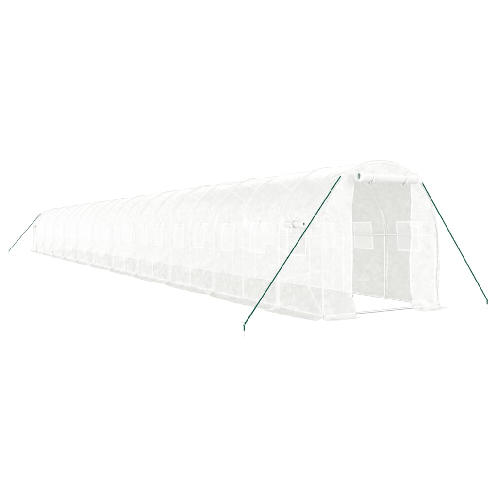 vidaXL Greenhouse with Steel Frame White 44 m² 22x2x2 m