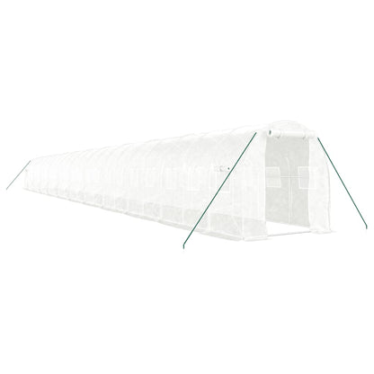 vidaXL Greenhouse with Steel Frame White 44 m² 22x2x2 m