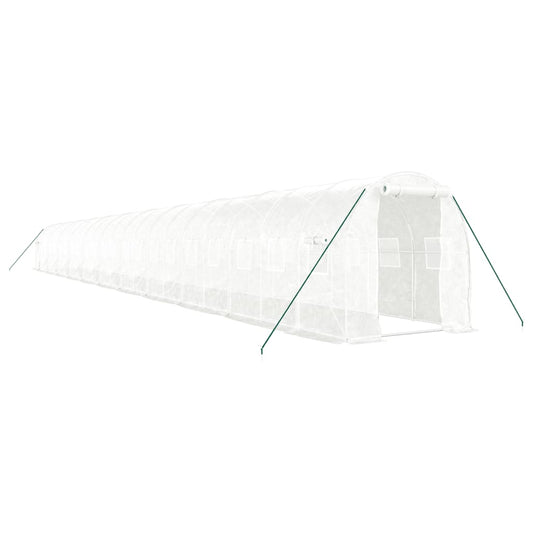 vidaXL Greenhouse with Steel Frame White 44 m² 22x2x2 m