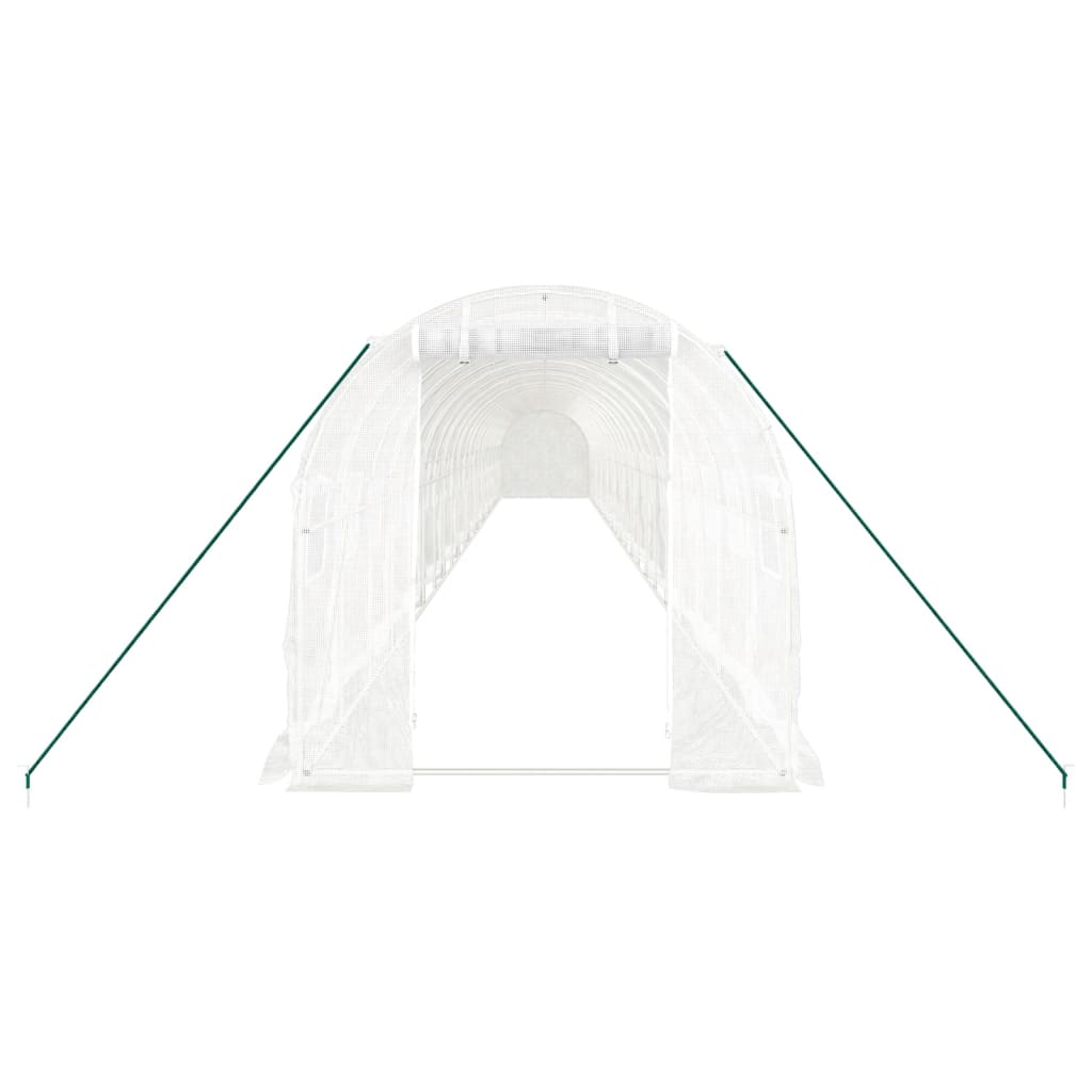 vidaXL Greenhouse with Steel Frame White 44 m² 22x2x2 m