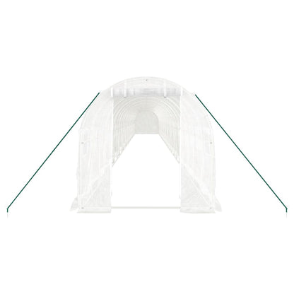 vidaXL Greenhouse with Steel Frame White 44 m² 22x2x2 m