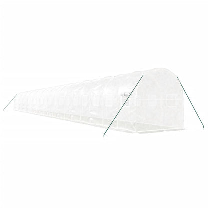 vidaXL Greenhouse with Steel Frame White 44 m² 22x2x2 m
