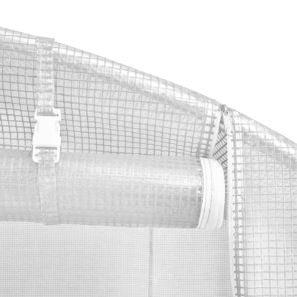 vidaXL Greenhouse with Steel Frame White 44 m² 22x2x2 m