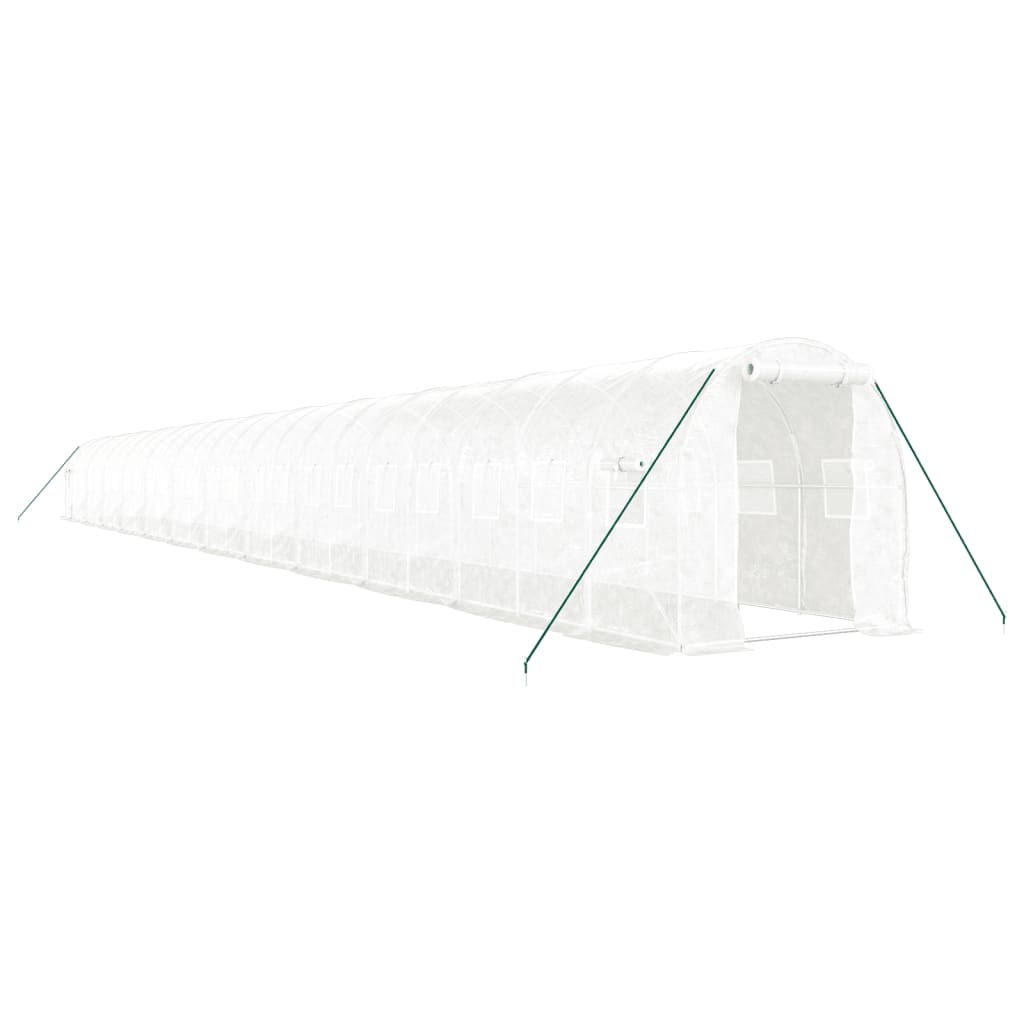 vidaXL Greenhouse with Steel Frame White 48m² 24x2x2 m