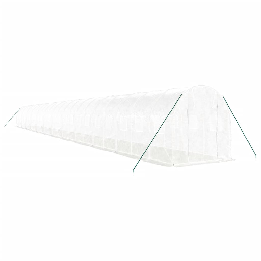 vidaXL Greenhouse with Steel Frame White 48m² 24x2x2 m