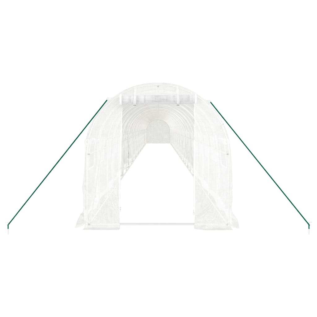 vidaXL Greenhouse with Steel Frame White 48m² 24x2x2 m