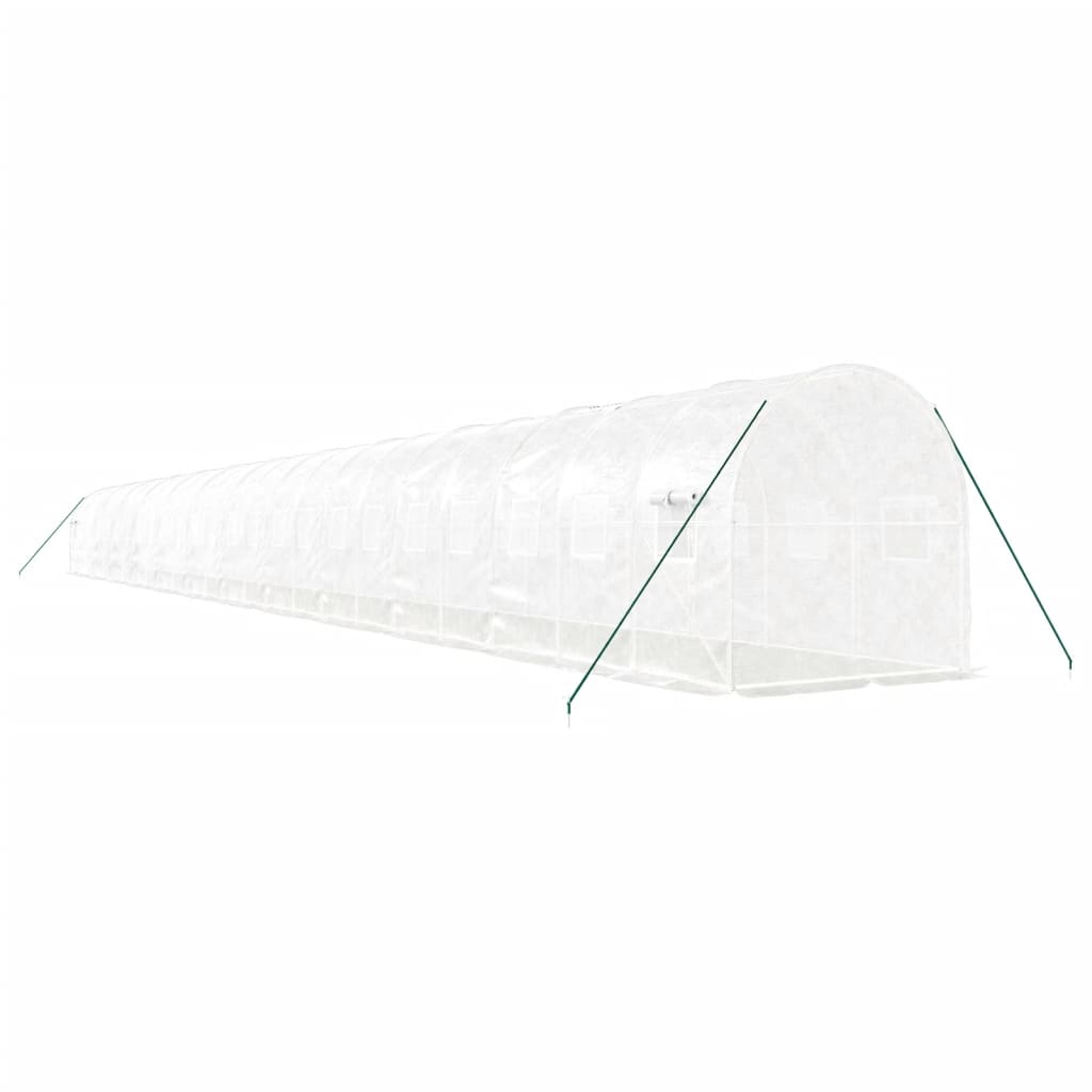 vidaXL Greenhouse with Steel Frame White 48m² 24x2x2 m