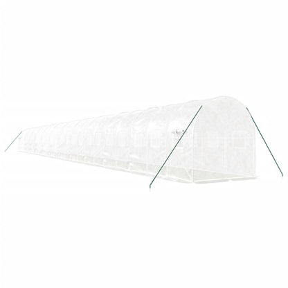 vidaXL Greenhouse with Steel Frame White 48m² 24x2x2 m